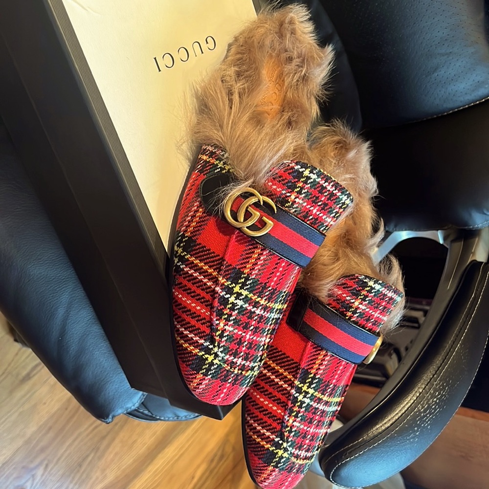 Men’s Gucci Loafer/Mules - size 12 - Tartan with GG logo